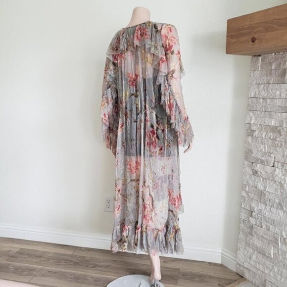 Zimmerman Floating Floral Print Chiffon-Silk Maxi Dress - Picture 15 of 16